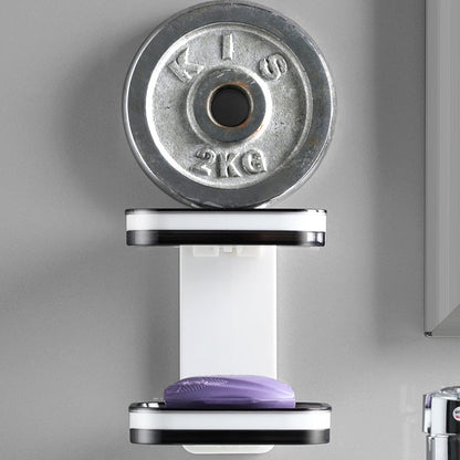 Wall-Mounted Black 2-Layer Soap Dish