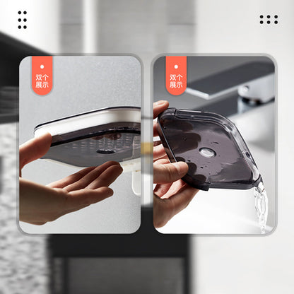 Wall-Mounted Black 2-Layer Soap Dish