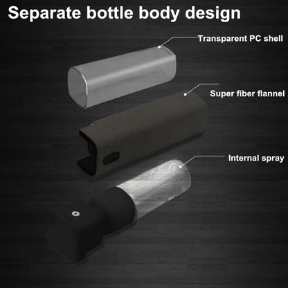 All-in-One Portable 2-in-1 Screen Cleaner Spray with Microfiber Cloth