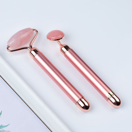 2-in-1 Electric Jade Facial Roller & Vibrating Massager