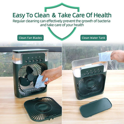 Mini Air Cooler Fan – Cooling Fan with Mist & LED Light