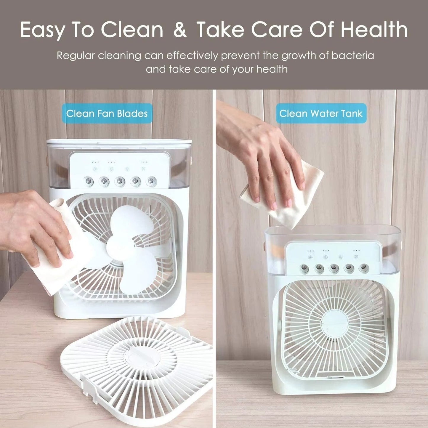 Mini Air Cooler Fan – Cooling Fan with Mist & LED Light