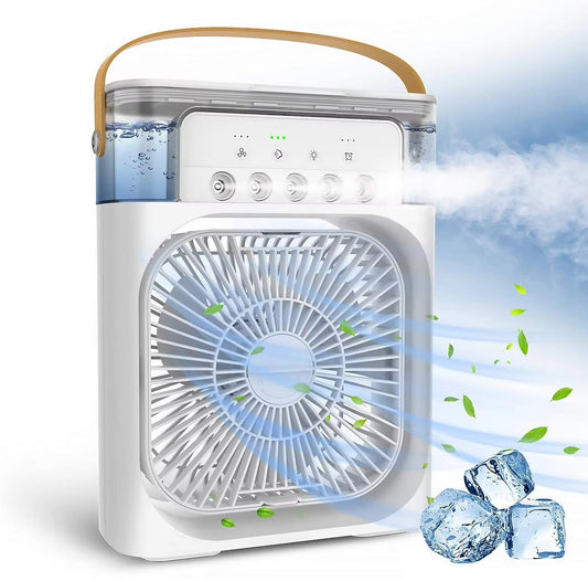 Mini Air Cooler Fan – Cooling Fan with Mist & LED Light