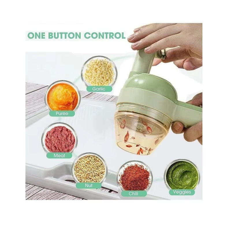 Multifunctional 4-in-1 Handheld Electric Vegetable Cutter Set