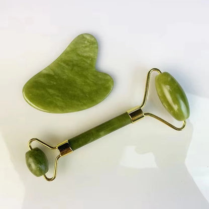 Marble Jade Roller with Gua Sha Stone