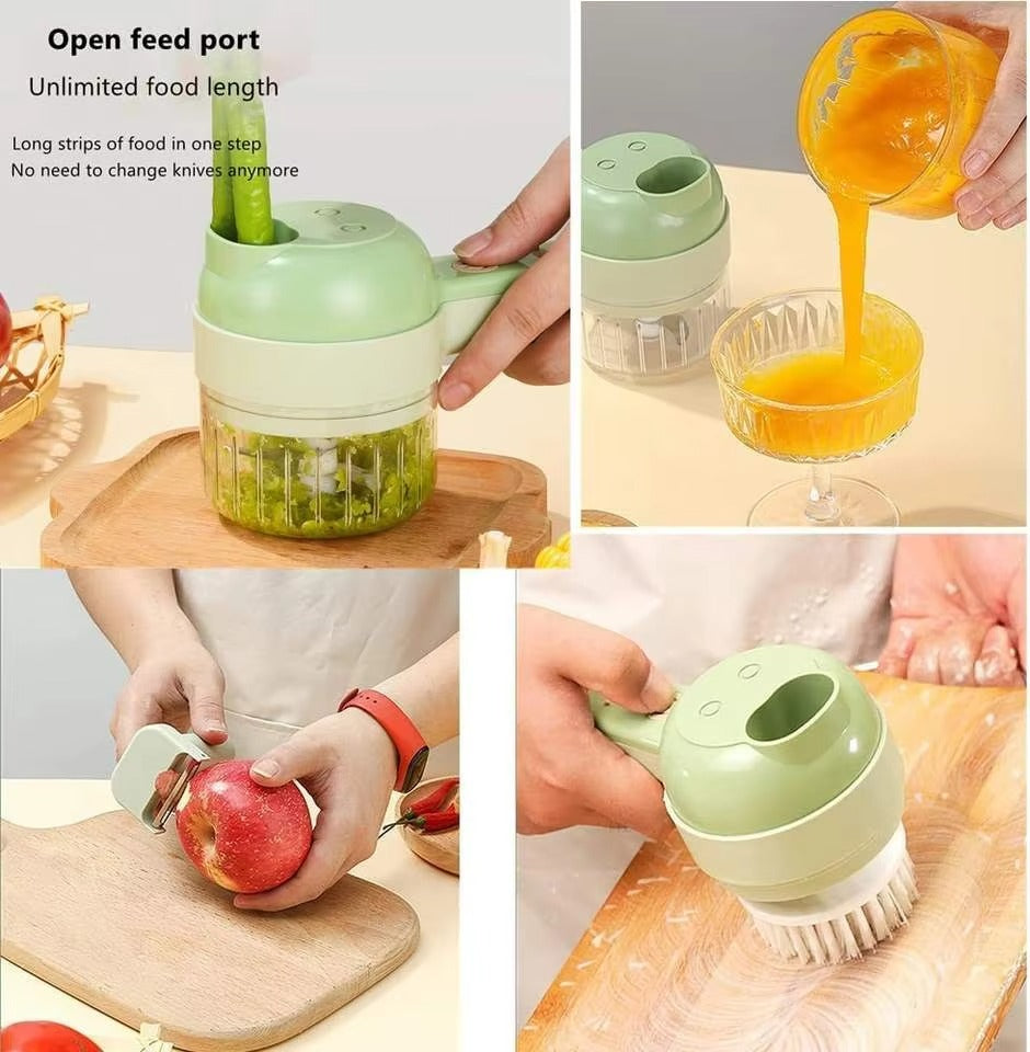 Multifunctional 4-in-1 Handheld Electric Vegetable Cutter Set